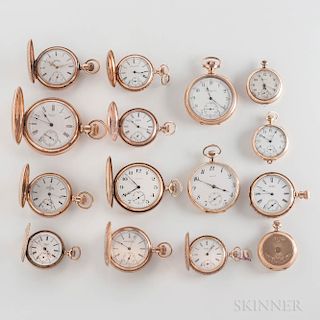Group of 14kt Gold Open-face and Hunter-case Watches