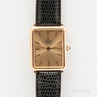 Concord 14kt Gold Mid-size Tank Wristwatch