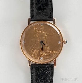 Rodania Liberty 1924 Gold Coin Quartz Wristwatch
