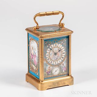 Porcelain Panel Hour-repeating Carriage Clock