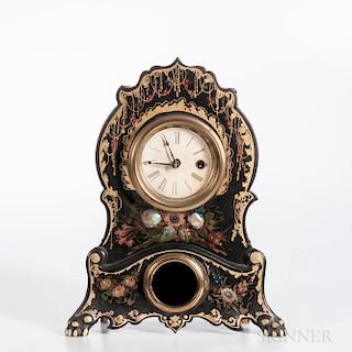 Iron-front and Mother-of-pearl Mantel Clock