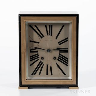 Art Deco Black Marble and Brass Shelf Clock