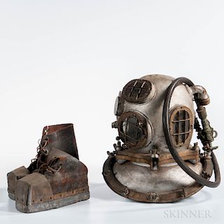 Deep Sea Diving Helmet and Boots