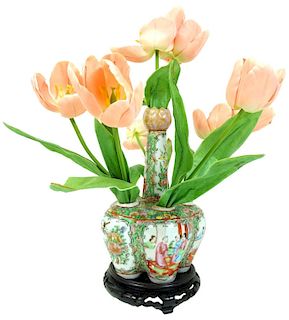 Chinese Famille Tulip Porcelain Vase