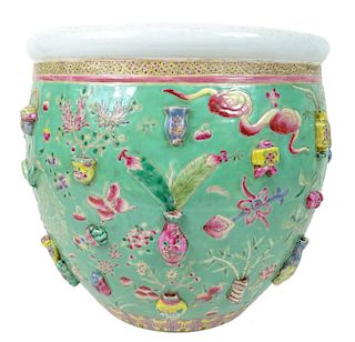 Vintage Chinese 3-D Porcelain Planter