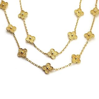Van Cleef & Arpels Alhambra 18k Clover Necklace