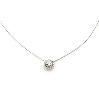 1.76ct Diamond Solitaire Necklace 14k White Gold