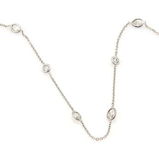New 7.40ct Diamond By The Yard 14k Necklace 36"