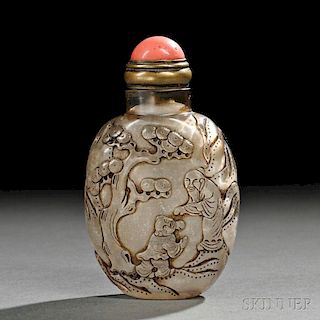 Crystal Snuff Bottle with a Landscape