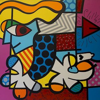 Romero Britto (BRAZILIAN, 1963) Acrylic On Canvas