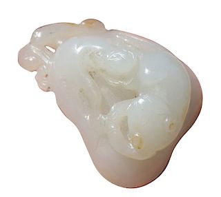 An Early Chinese Carved White Jade Pendant