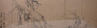 Large Antique Japanese Scroll - Ink on Paper