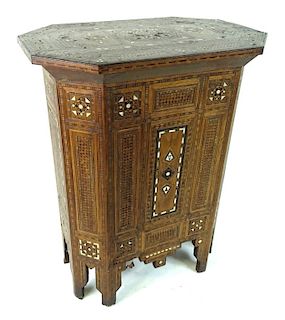 Vintage Moroccan Inlaid Side Table