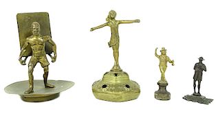 (4) Four Brass And Metal European Sculptures.