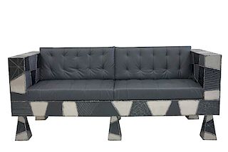Large (1) Paul Evans Style Argente Sofa