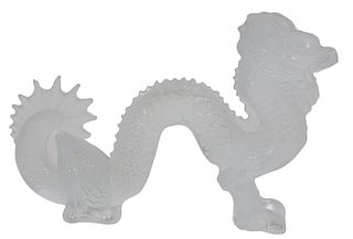 Lalique Clear and Frosted Glass Chinese Dragon