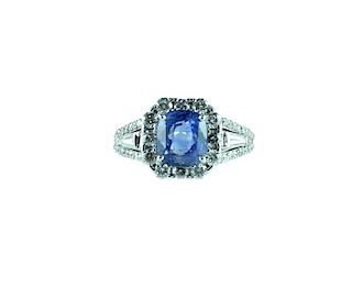 AGL certified, 4.36 Ceylon Sapphire And Diamond