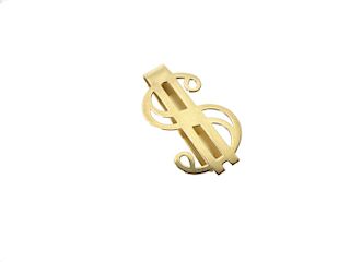 14K Yellow Gold Dollar Sign Money Clip