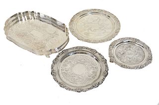 (4) Collection of four Silver Plated Serving Dish
