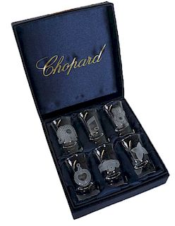 (6) Six Chopard Glass Shot Glasses