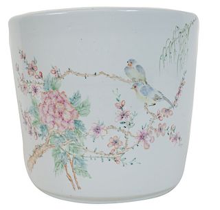 Chinese Porcelain Flower And Bird Planter