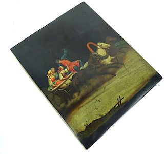 A Russian Lacquer Panel-Mounted Photo Album