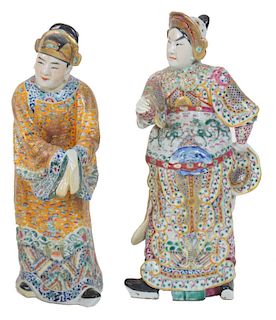 (2) Pair of Chinese Porcelain Figures