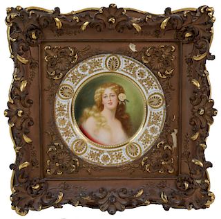 19th C. Royal Vienna BPM Hand Painted Framed Plate