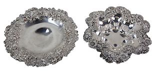 (2) Two Sterling Silver Pierced Compotes