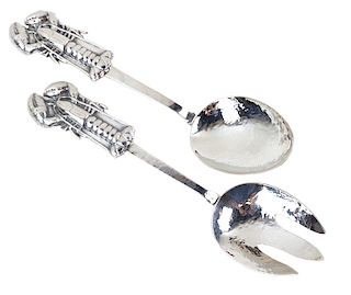 (2) Two Large Sterling Silver Serving items.