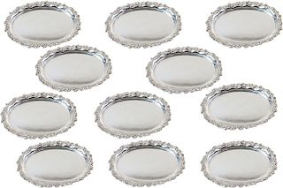 (12) Twelve Sterling Silver Plates