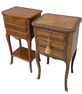 (2) Two French Wooden End Tables