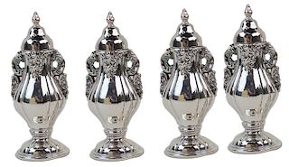 (4) Four Wallace Silver Plated Salt & Pepper