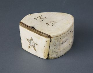 Copper Stippled Inlaid Bone Faux Box, circa 1870