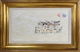 Richard E. Howard (American Contemporary) Oil on Canvas "Four Children"
