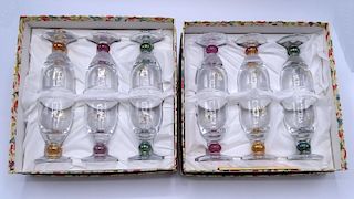 12 MURANO GLASS CORDIALS