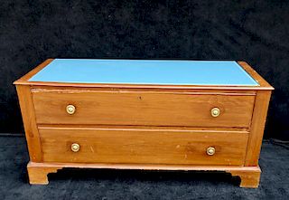 19TH C. MAPLE TWO DRAWER CHEST 