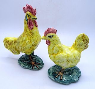 2 STANGL POTTERY CHICKENS 