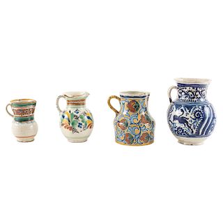 LOT OF JARS. MEXICO, 20TH CENTURY. Talavera and polychromed ceramic with organic motifs. From 5.5 in to 8 in