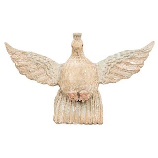 HOLY SPIRIT. MEXICO, EARLY 20TH CENTURY. Wooden and polychromed figure with golden details. 11.8 x 24.6 in