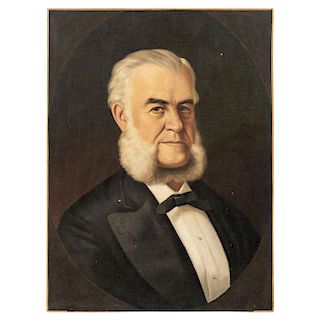 PORTRAIT OF DON FRANCISCO FERNÁNDEZ. MEXICO, 19TH CENTURY. Oil on canvas adhered to wood. Signed and dated in the back.