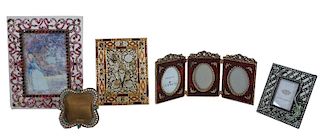 (5) Five Assorted Enamel Jewelled Picture Frames