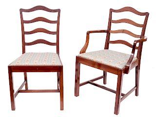 A Set of 14 Mahogany Ladder Back Dining Chairs
Height 36 3/4 inches.