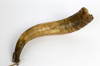 Folk Art Engraved Horn