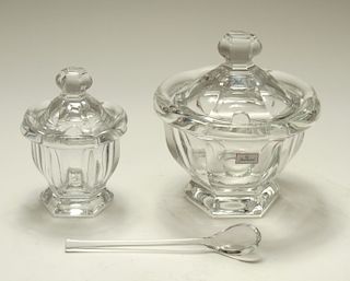 Baccarat Crystal Mustard or Condiment Pots, 2