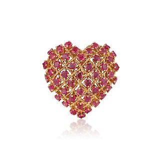 Tiffany & Co. Ruby Heart Pin/Pendant