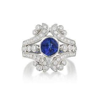 A 2.03-Carat Sapphire and Diamond Ring