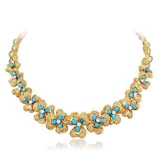 Van Cleef & Arpels Turquoise and Diamond Necklace