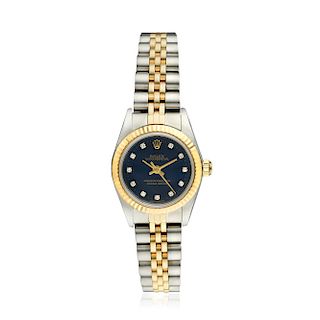 Rolex Ladies Oyster Perpetual Ref. 67193 in 18K Yellow Gold and Stainless Steel