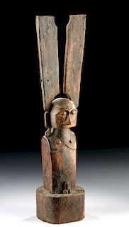 19th C. Nias Wood Male Ancestor Figure